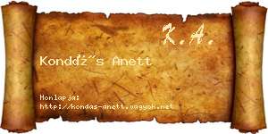 Kondás Anett névjegykártya