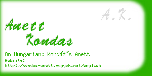 anett kondas business card